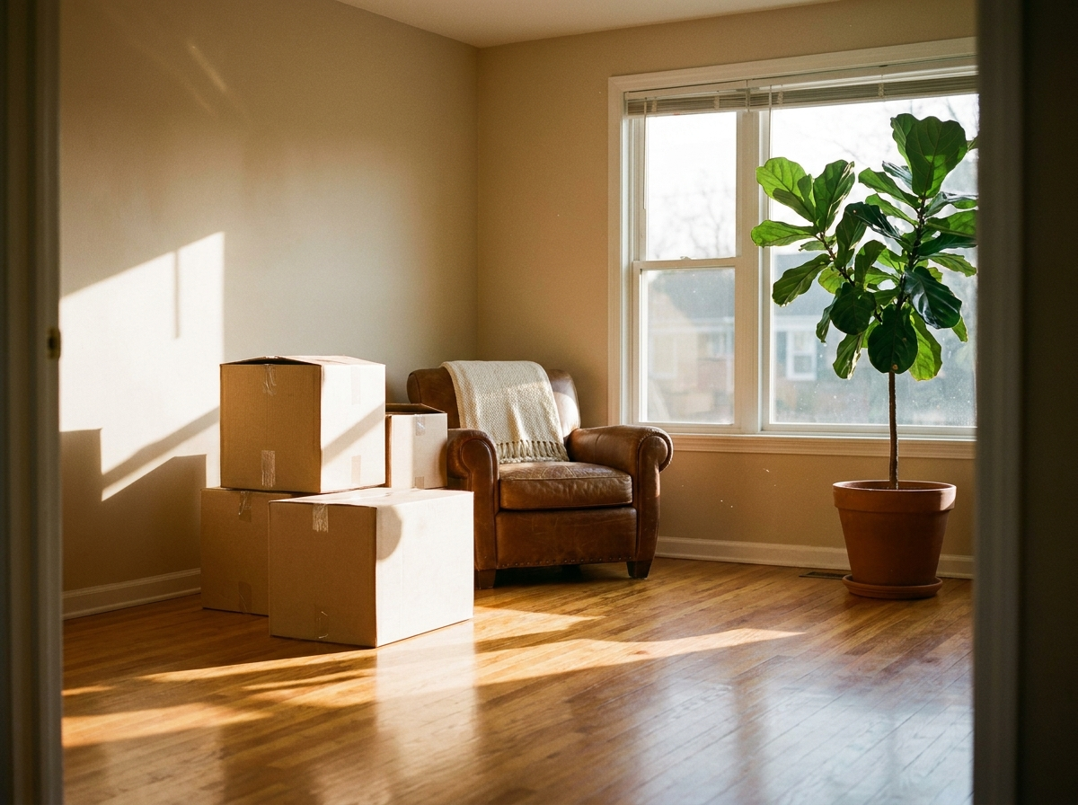 A sunlit living room